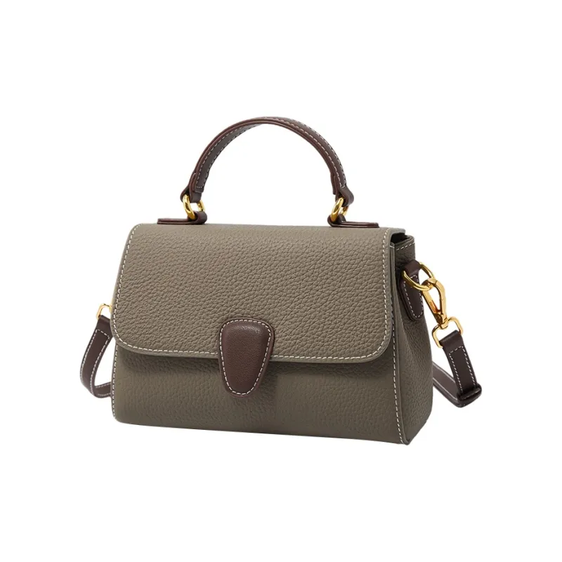 Marino Orlandi Cow Leather With Microfiber Synthetic Leather One Shoulder Handbag Medium Size Women's Black/Gray-1