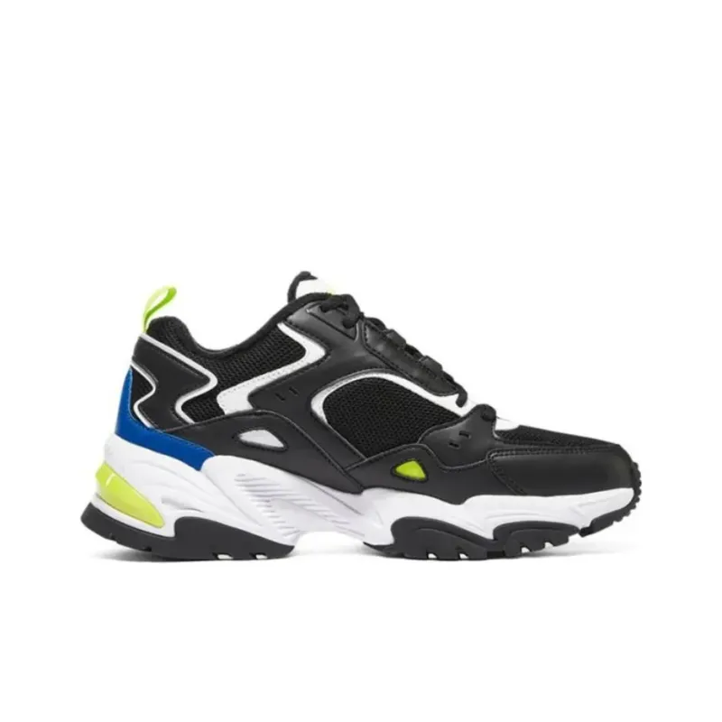 Skechers Stamina V2 Cushioning, Slip Resistant, And Abrasion Resistant Low Top Chunky Sneakers Men's Black Yellow-1
