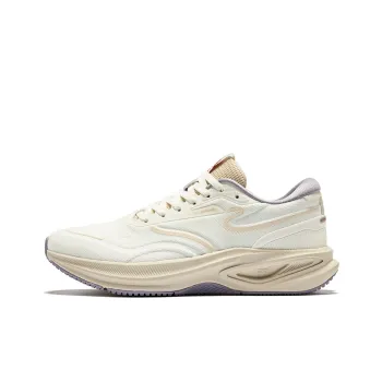 Erke Cushioning Wear-Resistant Low-Top Running Shoes Women's Microcrystal White Warm Linen