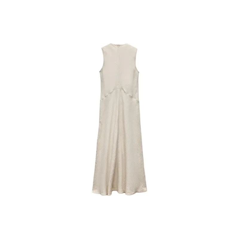 ZARA Sleeveless Dress Women's Brown-1