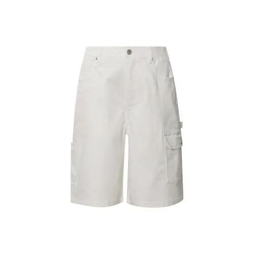 PEACEBIRD MEN Denim Shorts Unisex White