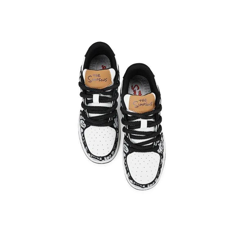 The Simpsons Cushioned Wear Resistant Breathable Low Top Skateboard Shoes Unisex Stardust Black-3