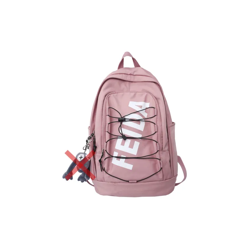 Moonshine Nylon Student Backpack Large Size Unisex Black/Gray-4