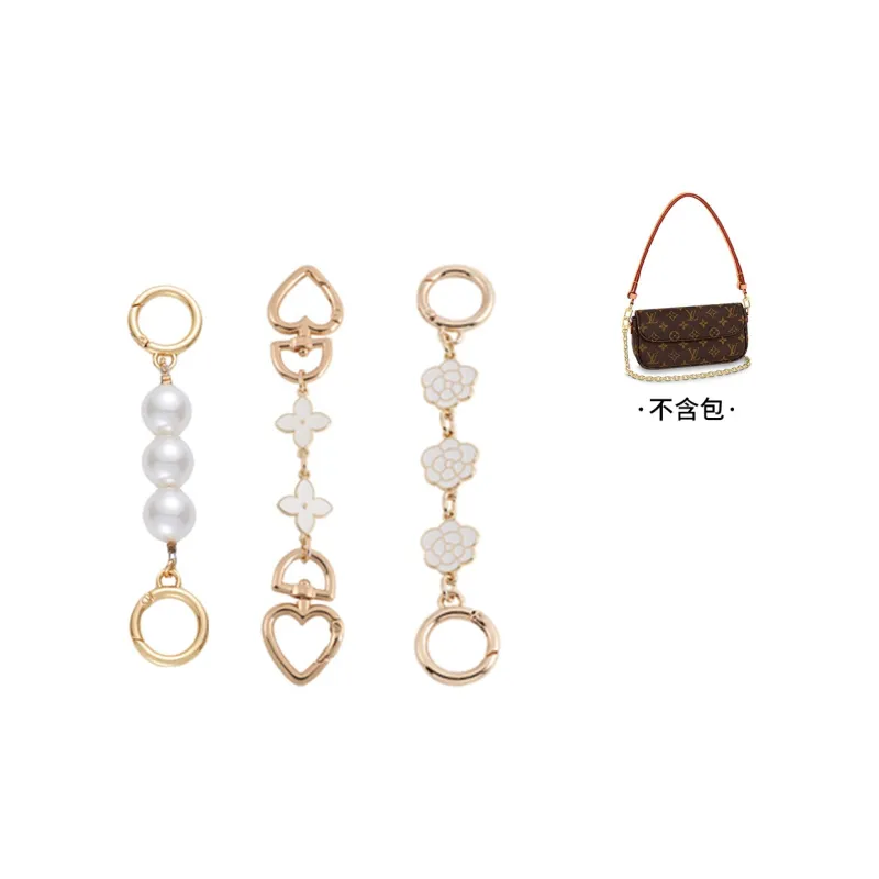 Ingenuity Handmade Bag Straps Pearl Extender Chain+Four Leaf Clover Extender Chain+Camellia Extender Chain-0