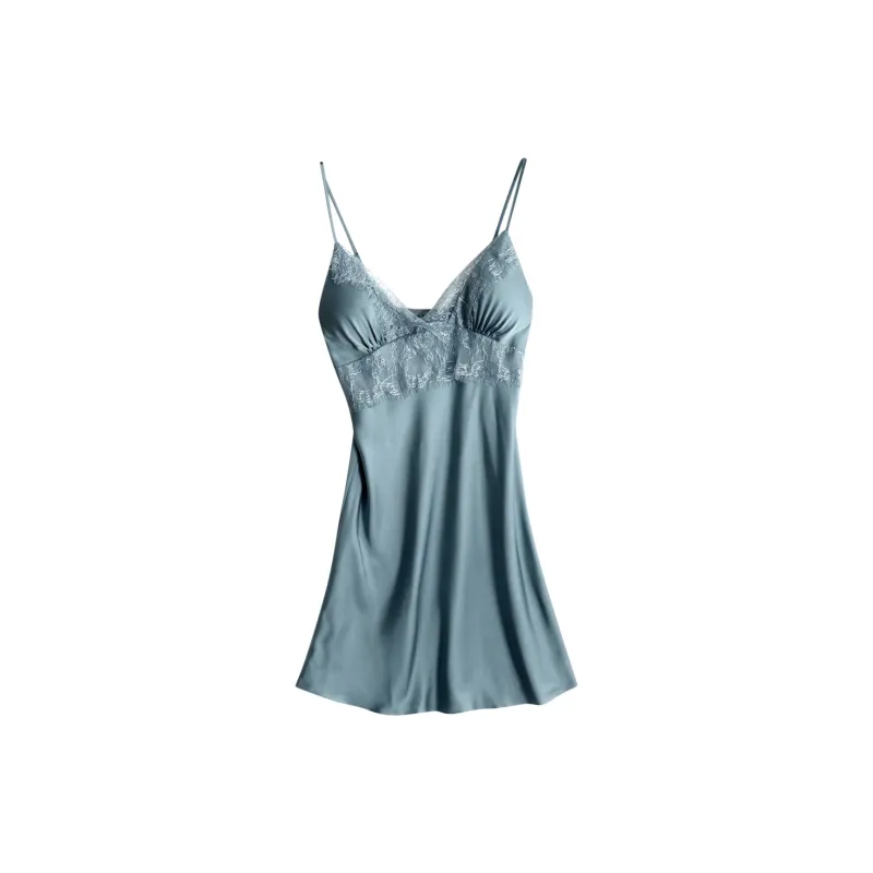 Flowers In Water Nightgown Women's Gray Blue-0