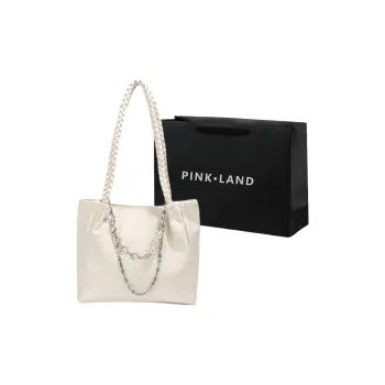 PINK·LAND PU Tote Bag Shopping Bag Shoulder Bags Regular Women's White/Black