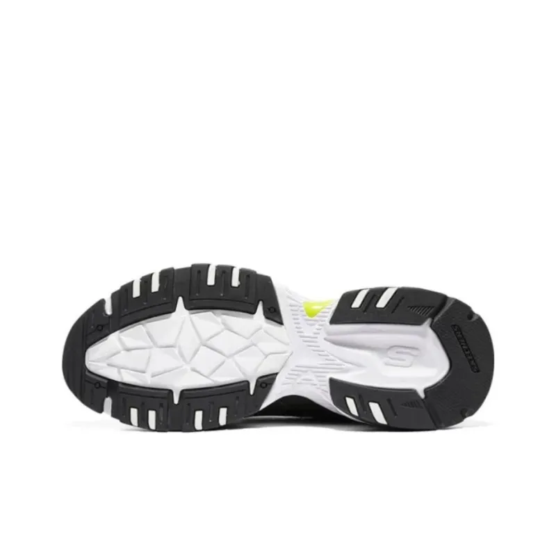 Skechers Stamina V2 Cushioning, Slip Resistant, And Abrasion Resistant Low Top Chunky Sneakers Men's Black Yellow-4
