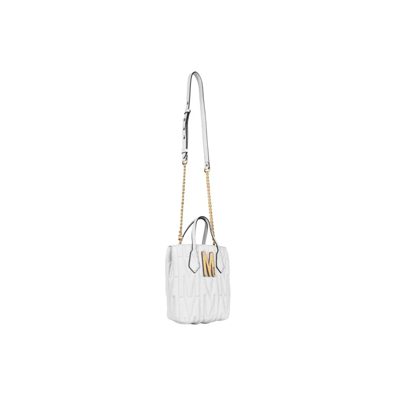 MOSCHINO Sheepskin Shoulder Bag Crossbody Bag Handbag Small Size Women's White-2