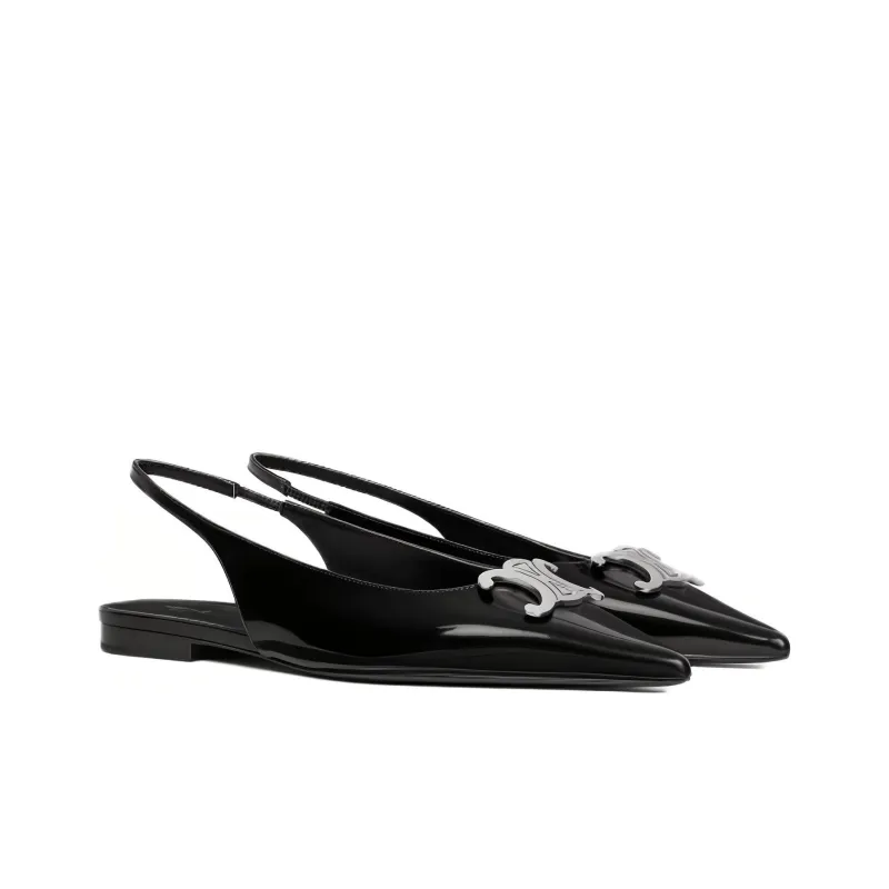 CELINE Triomphe Women's Casual Shoes 0.5cm Women's Black-2
