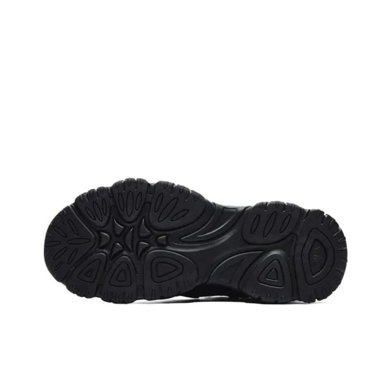 FILA Fluid 4 Cushioned Wear-Resistant Breathable Lightweight Height Increasing Low-Top Chunky Sneakers Women's Black-4