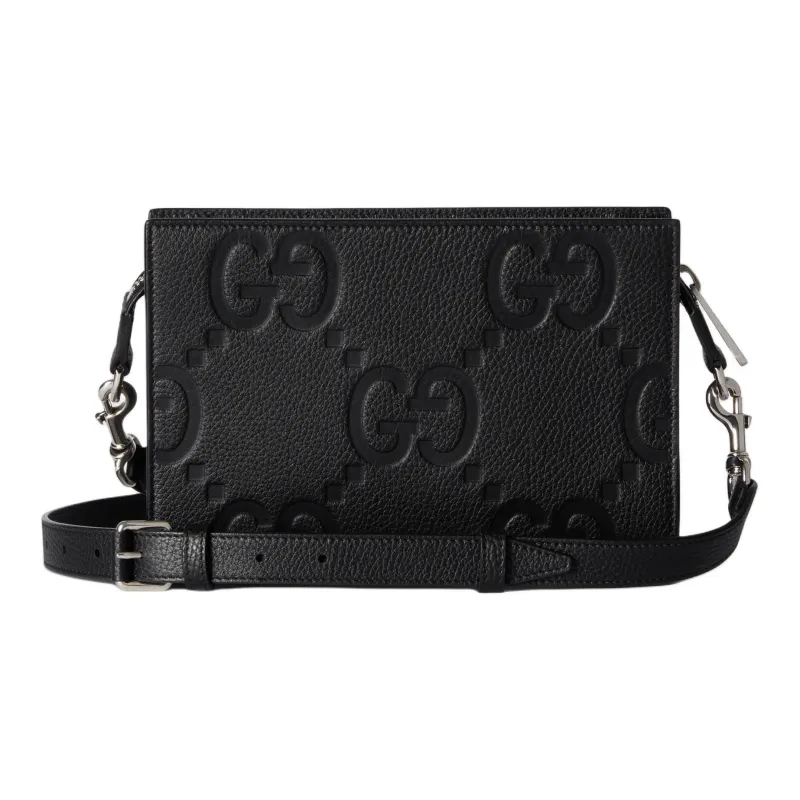 GUCCI Leather Handbag Shoulder Bag Mini Men's Black-3