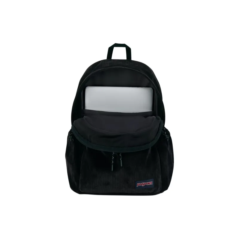 JanSport Recycled Polyester Backpack Unisex Black Corduroy-4