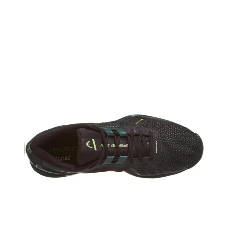HEAD Anti Slip Wear Resistant Low Top Tennis Shoes Men's Black Green-3