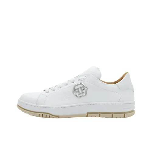 PHILIPP PLEIN Hexagon Skateboard Shoes Unisex Low-Top White