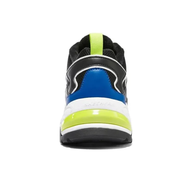 Skechers Stamina V2 Cushioning, Slip Resistant, And Abrasion Resistant Low Top Chunky Sneakers Men's Black Yellow-3