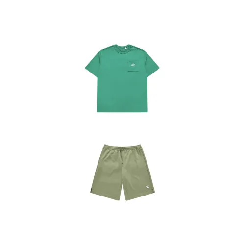 FILA FUSION Casual Sportswear Men Set Emperor Green+Luxurious Green