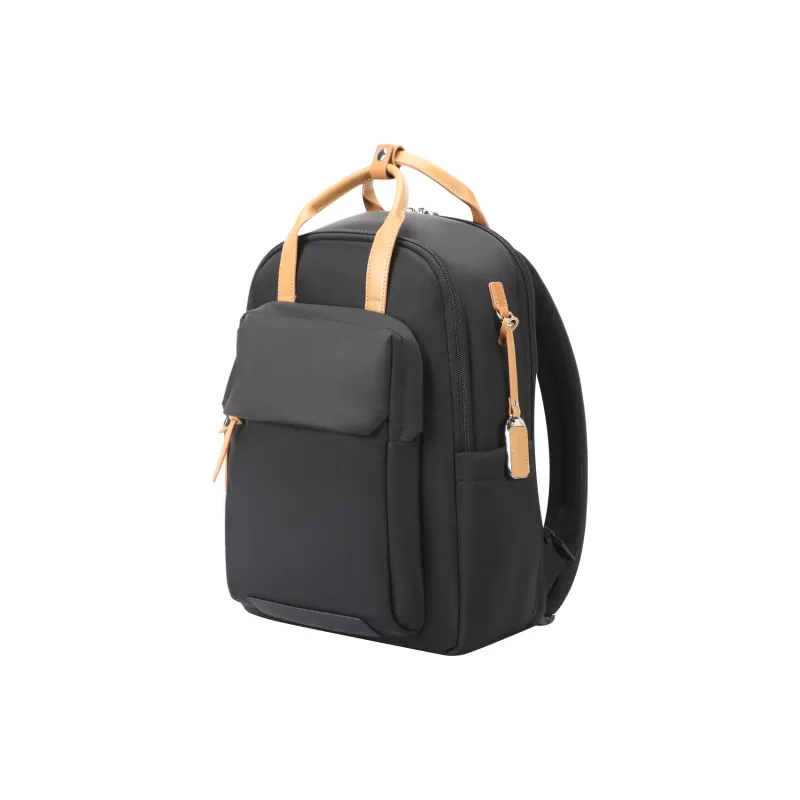 BOPAI Top Grain Cow Leather Backpacks Backpack Laptop Bags Regular Women's Black-1