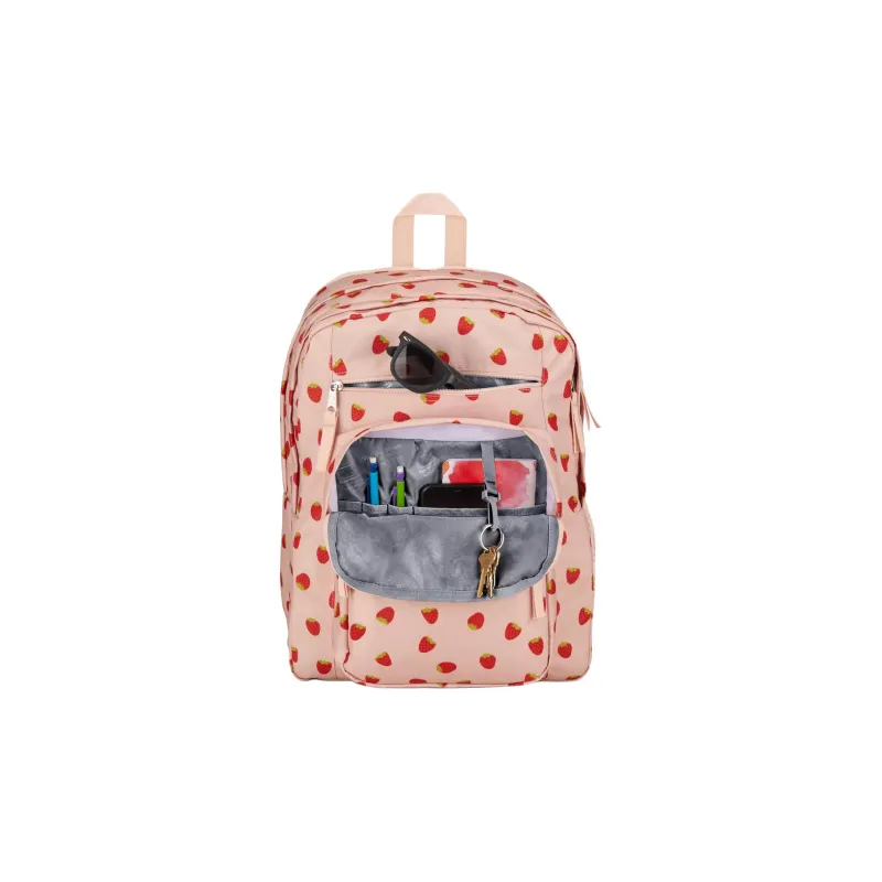 JanSport Recycled Polyester Backpack Large Size Women's Pink Strawberry-3