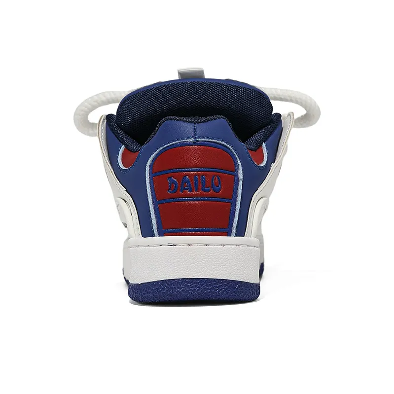 CVOJOO Gift Box Set Non slip Lightweight Low Top Skateboard Shoes Unisex White Blue Red-3