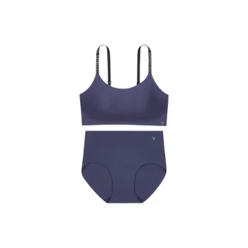 Victoria's Secret Jelly Strip Camisole Series Underwear Set Women's Dark Purple