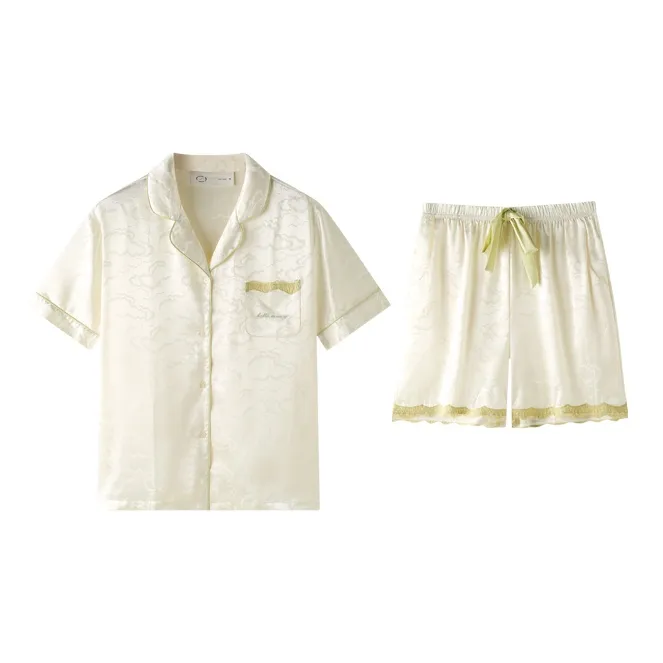 Meonsill Pajama Set Women's Beige Yellow-0