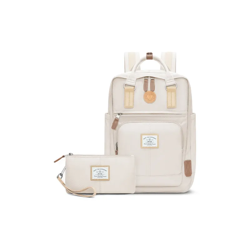 MYD Polyester Backpack Medium Size Unisex Nut-1
