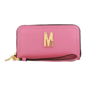 MOSCHINO Leather Wallet Women's Light Pink