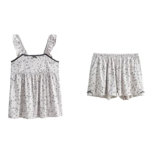 XUANZHITING Pajama Set Women's Light Gray