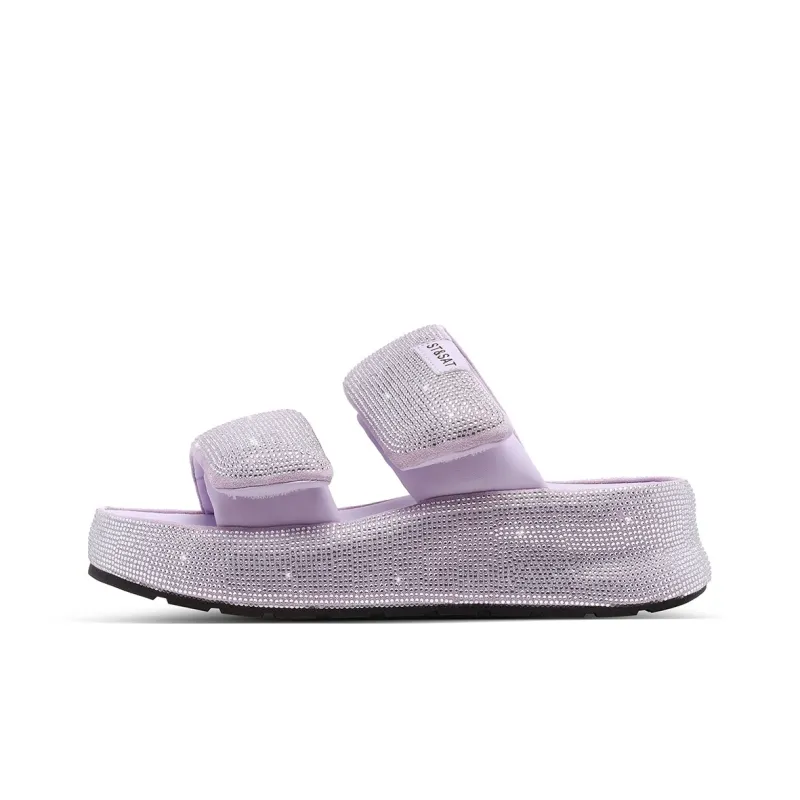 ST&SAT Slide Slippers Women's Black/Pink/Gray/Purple-15