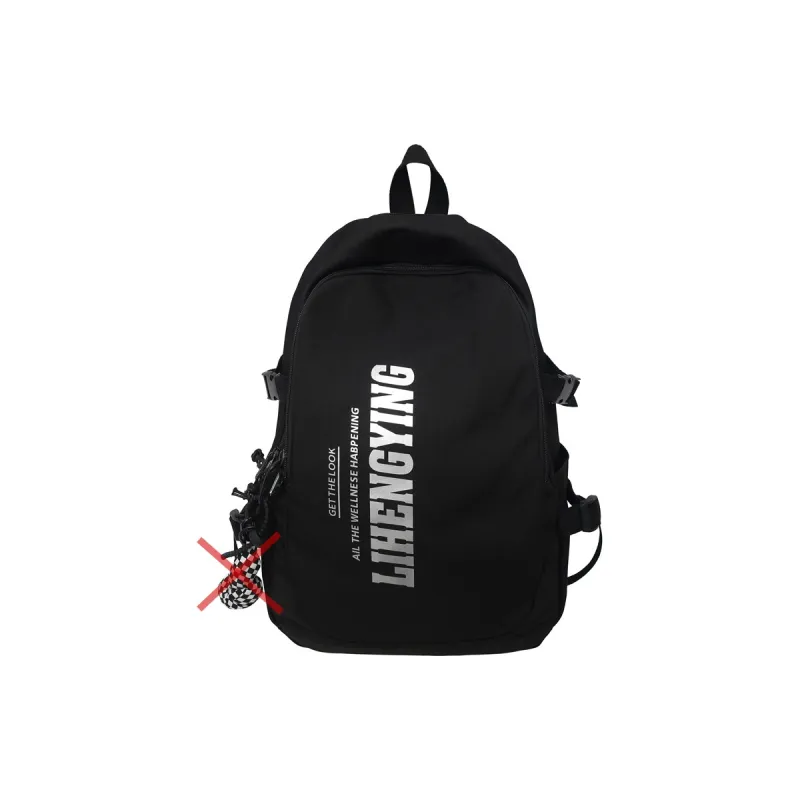 Moonshine Nylon Backpack Large Size Unisex Black/Gray-2