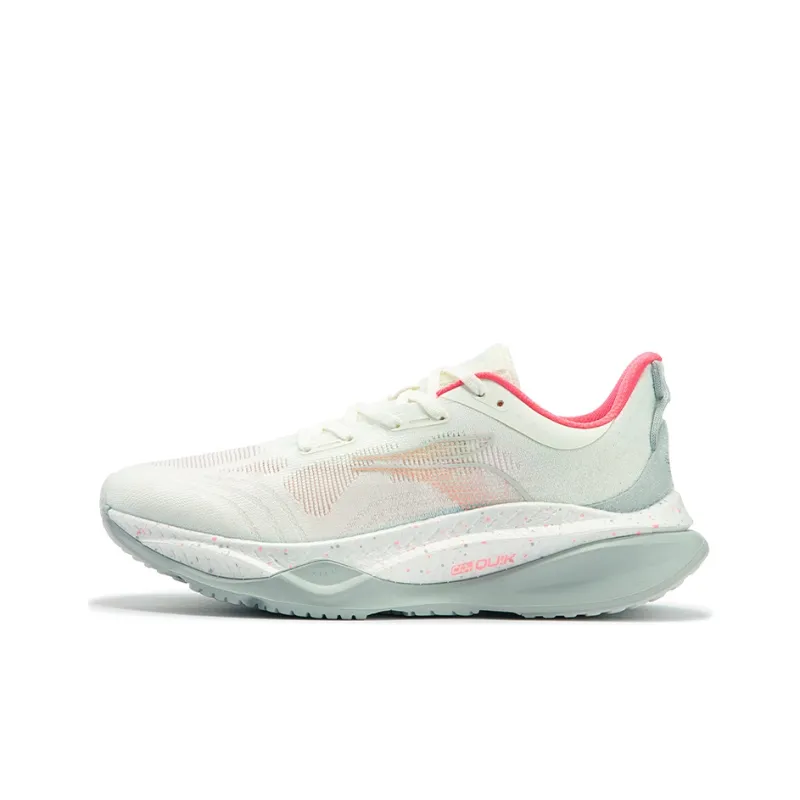 361° Cushioning Slip Resistant Low Top Sprint Running Shoes Men's Feather White Light Coral-0
