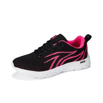 Medd Casual Shoes Women's Low-Top Black Rose Red
