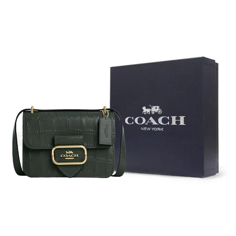 COACH Morgan Crocodile Pattern Embossed Leather Handbag Shoulder Bag Crossbody Bag Small Size Women's Jasper-6