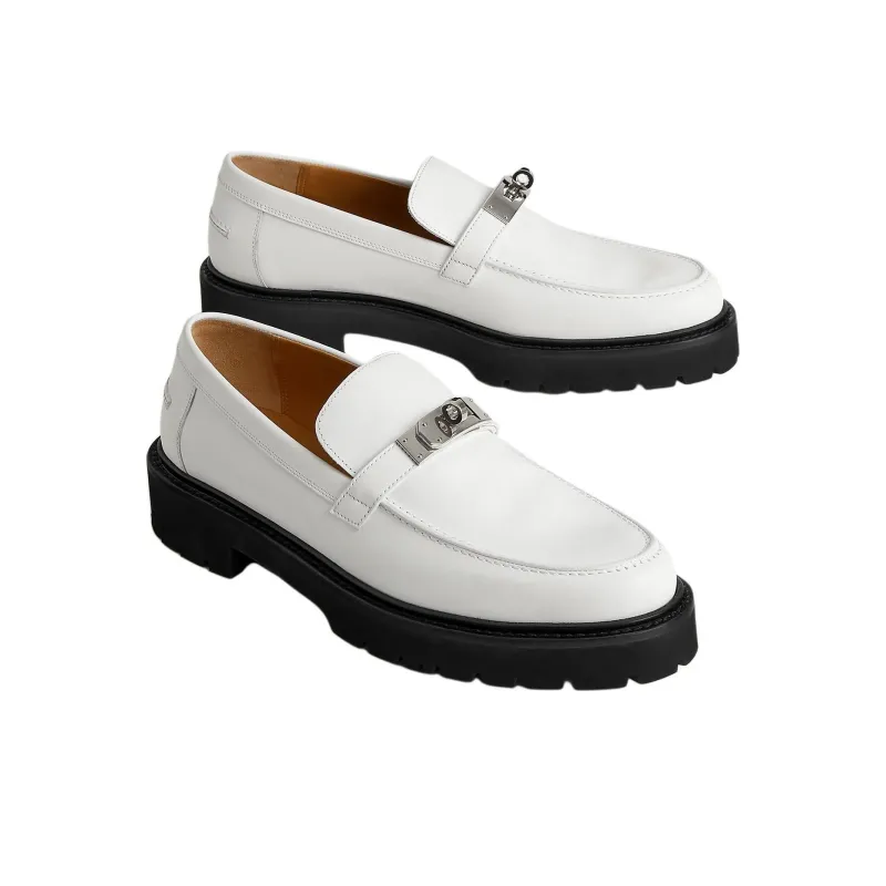 HERMES Icone Loafers Men's White-3