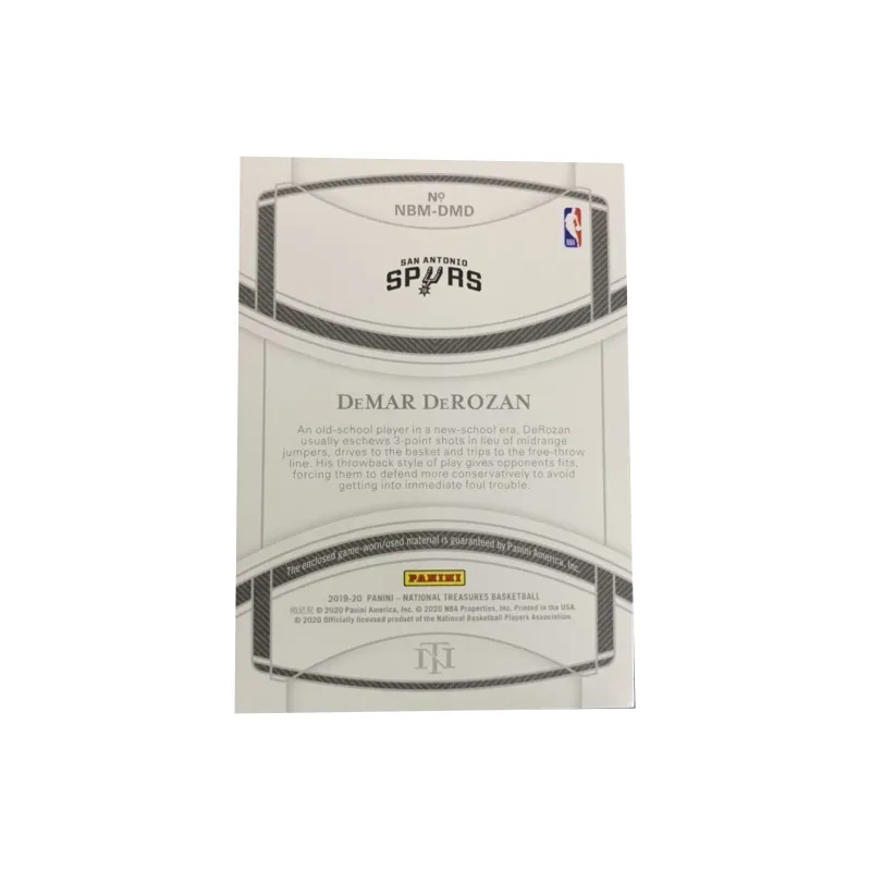 PANINI 2019 20 National Treasures Spurs DeRozan 64/99 Game Used Jersey Player Card Access Pass Sports Cards 1 Pc-1