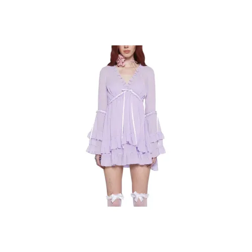 Dolls Kill Long-Sleeved Dresses Women's Lavender