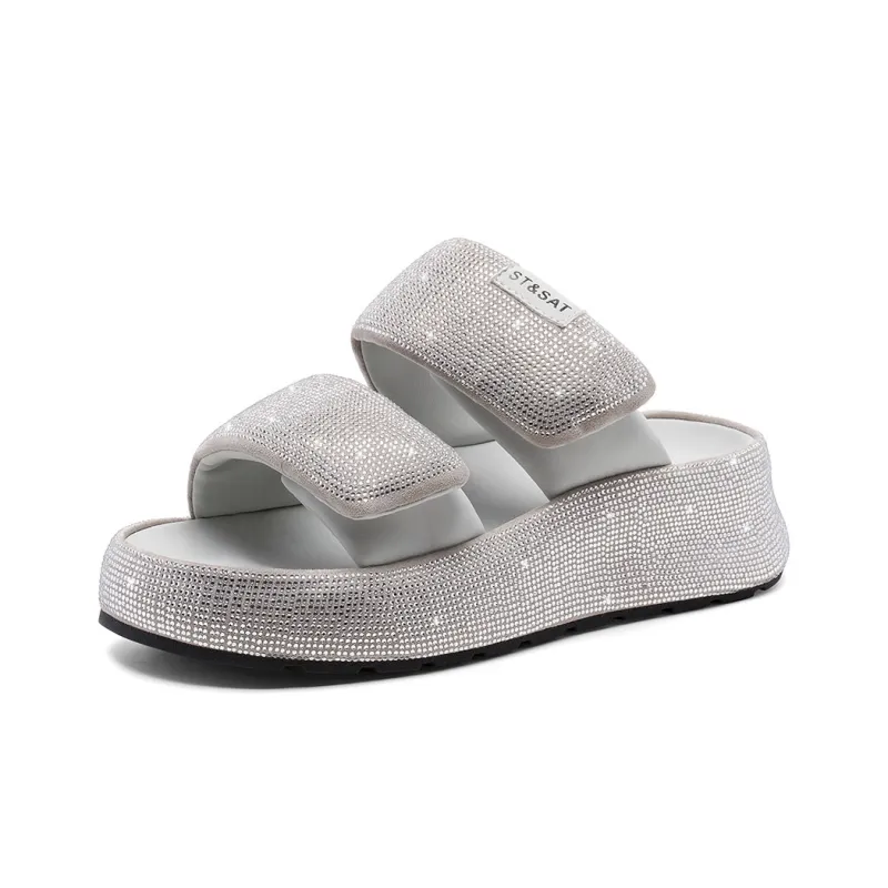 ST&SAT Slide Slippers Women's Black/Pink/Gray/Purple-11