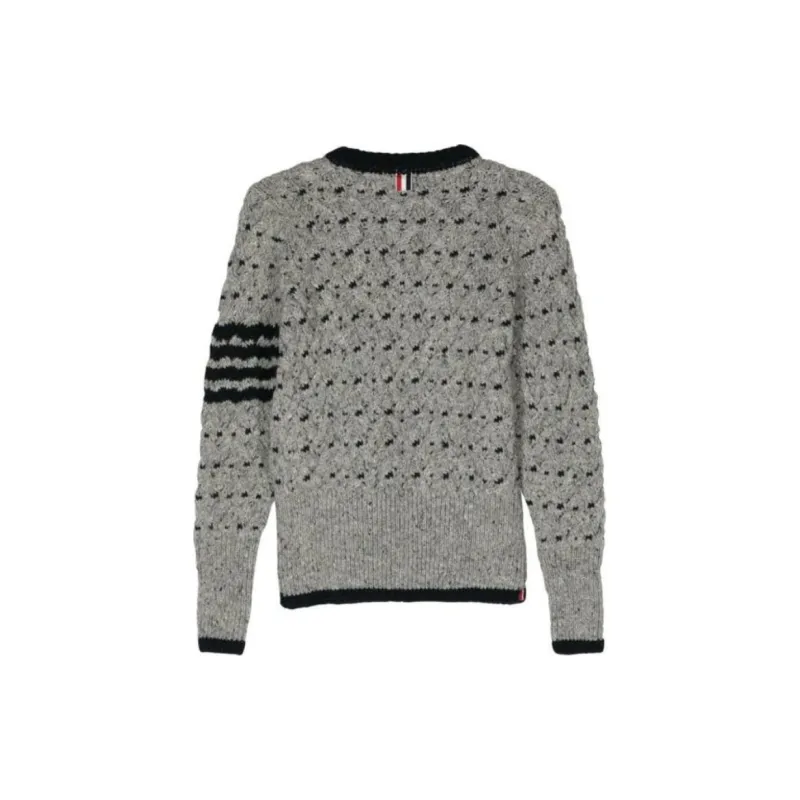 THOM BROWNE Crewneck Cable Knit Jumper-1