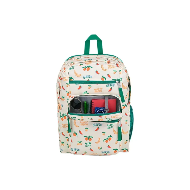 JanSport Polyester Backpack Large Size Unisex Beige & Green-5