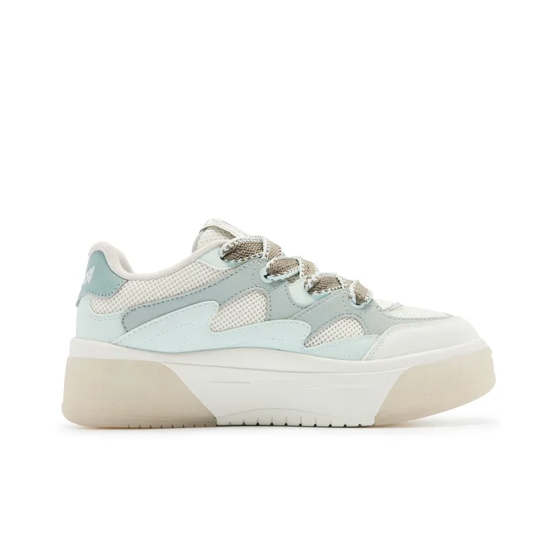 QIAODAN Jelly Skateboard Shoes Women's Low Top Light Mist Green-1