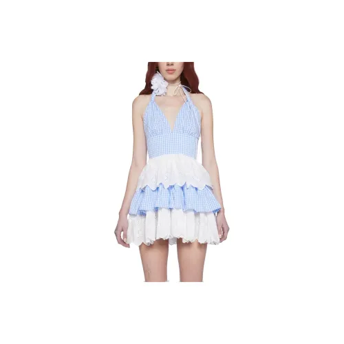 Dolls Kill Slip Dresses Women's Blue Gingham