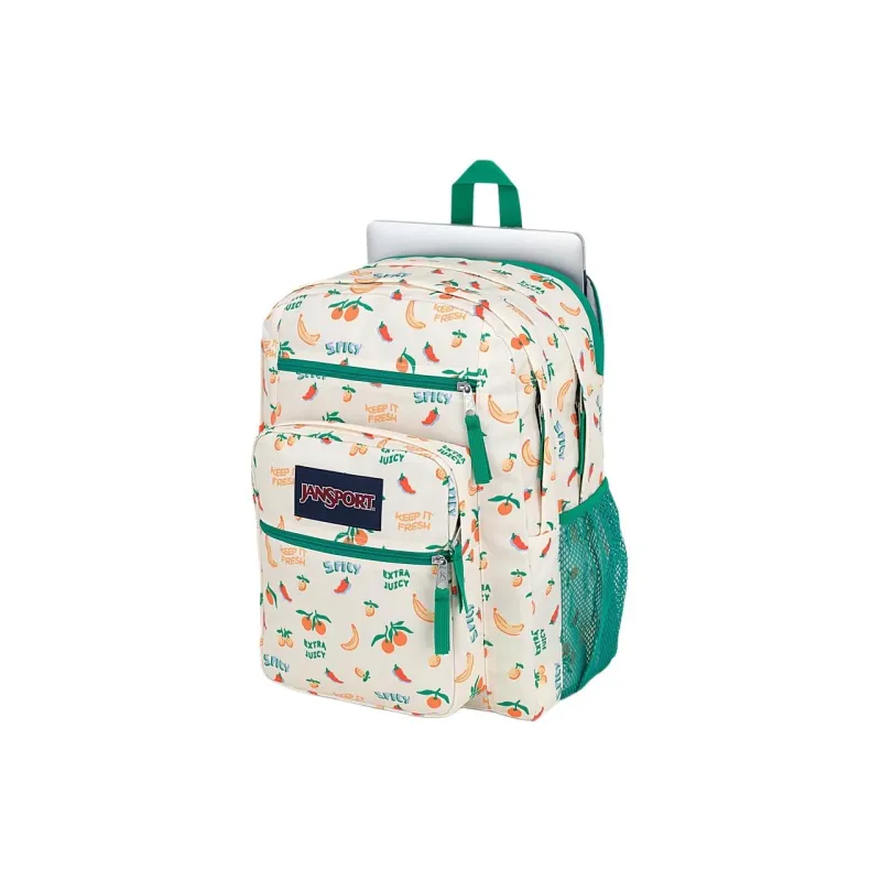 JanSport Polyester Backpack Large Size Unisex Beige & Green-4