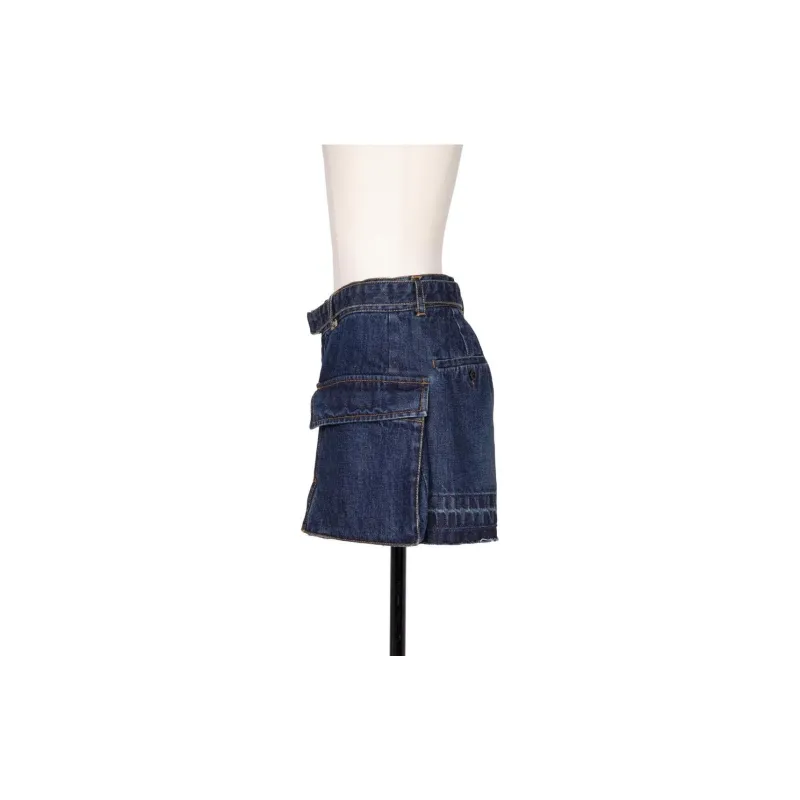 Sacai SS24 Denim Shorts Women's Blue-2