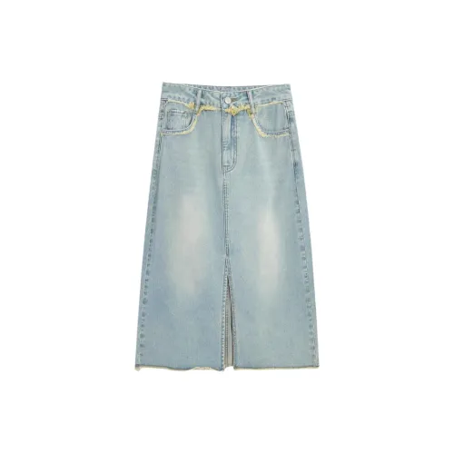 Love to serve Denim Long Skirts Women's Denim Light Blue