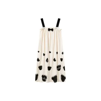 Close-fitting Areas Nightgown Women's Apricot