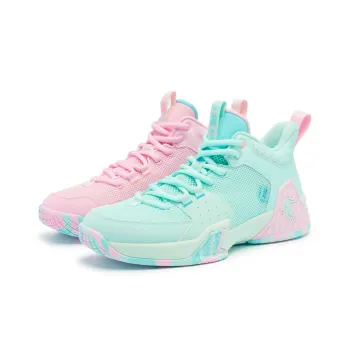QIAODAN Kill Shot 1.0 Basketball Shoes Men Low Top Cloud Pink Crescent Blue