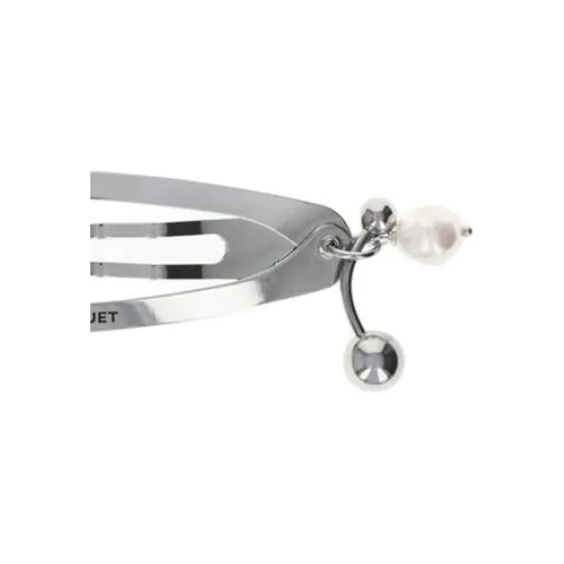 JUSTINE CLENQUET JEWELLERY Brass Palladium Crystal Pearl Hair Clips Unisex Silver-2