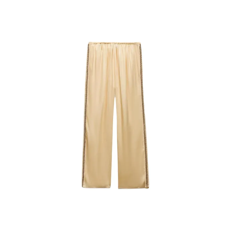 ZARA Casual Pants Women's Light Yellow-1