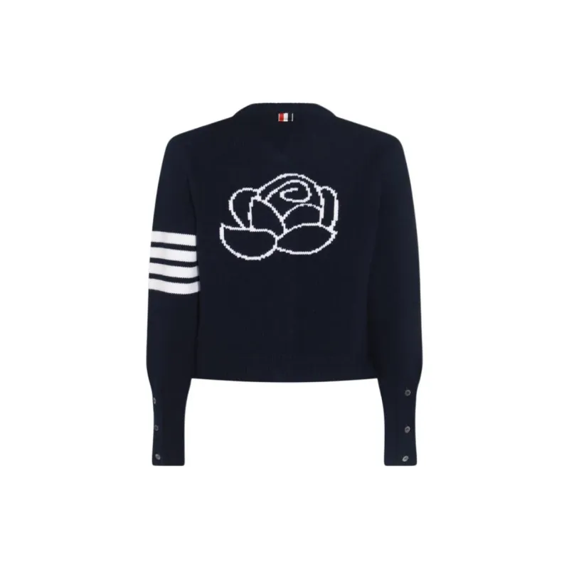 THOM BROWNE THOM BROWNE 4 Bar Stripe Detailed Cardigan-1