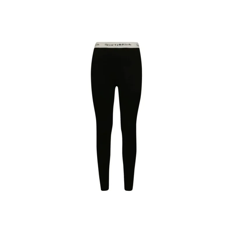 SPORTY & RICH Serif logo Ribbed Leggings-1
